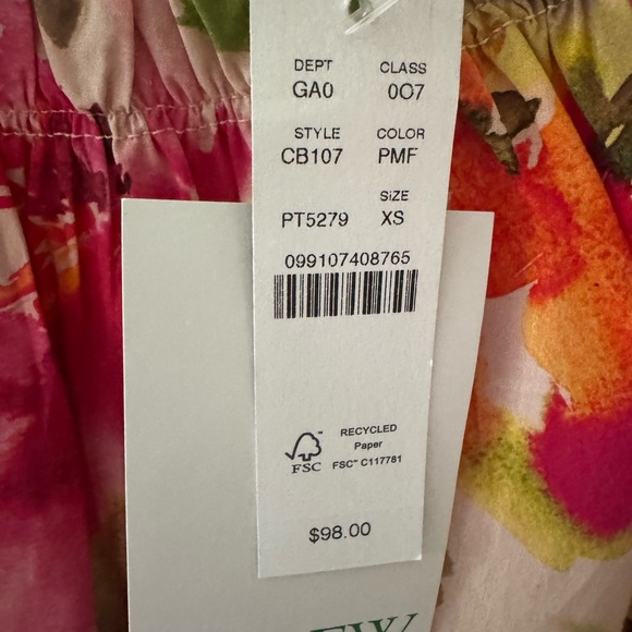 J. Crew Floral Puff Sleeve Top - Pink and Green - Picture 3 of 4